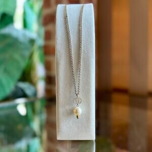 GUCCI Faux Pearl & Crystal Interlocking G Station Necklace